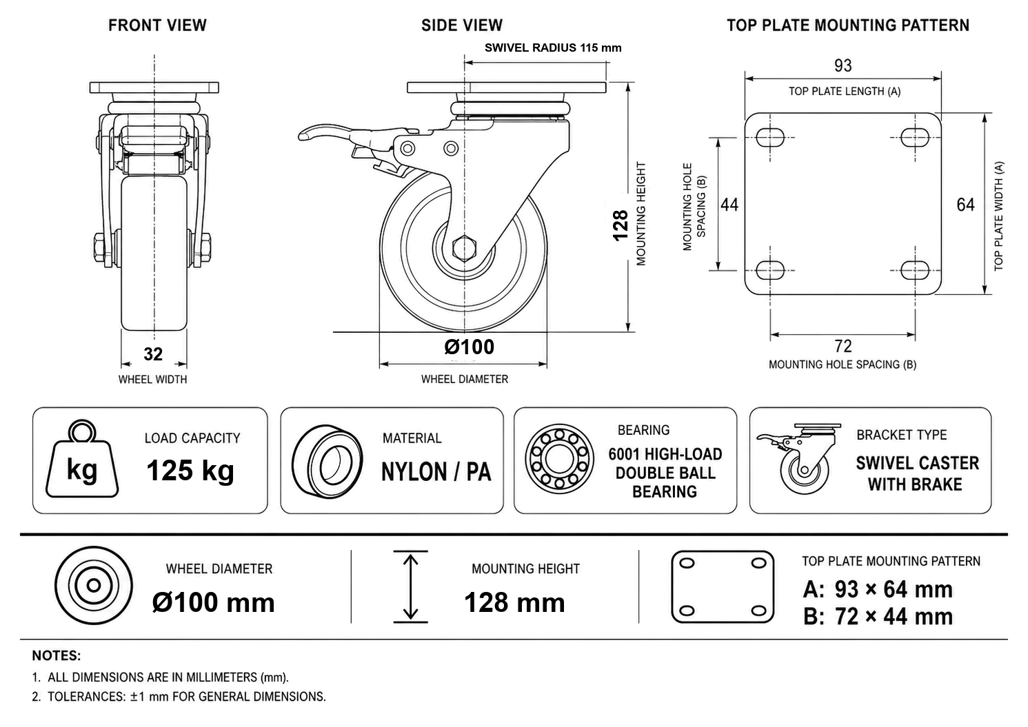 Industrial caster product image